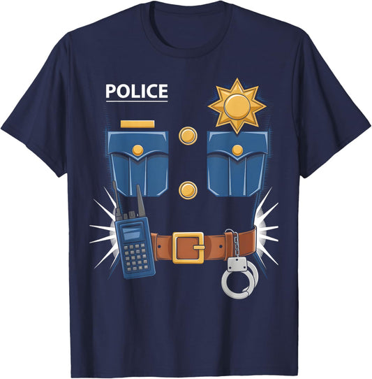 Police Uniform Costume Halloween Police Men Women Kids T-Shirt - T-Shirt | Navy