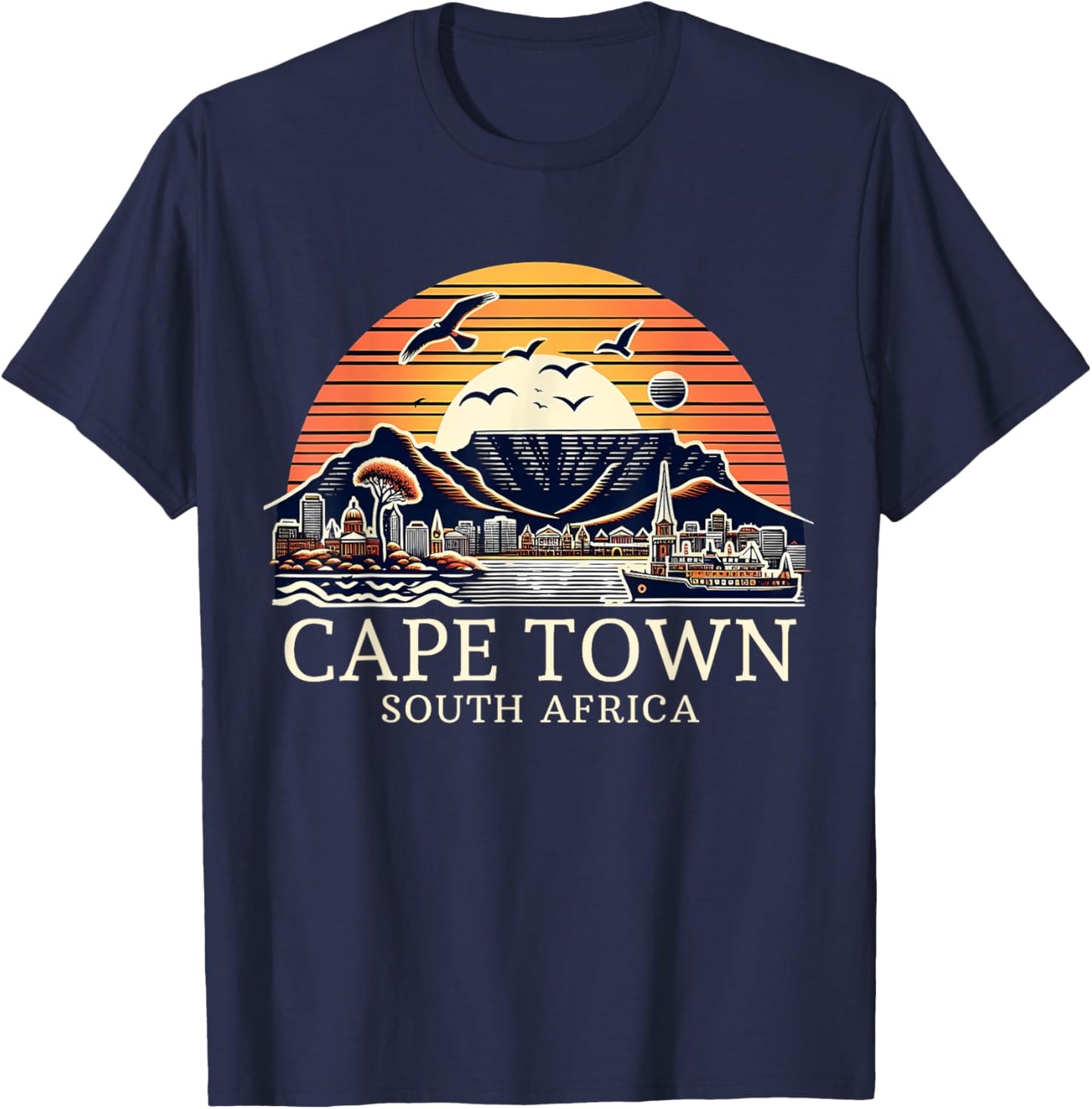 Cape Town South Africa City Souvenir Capital Memorabilia T-Shirt - T-Shirt | Navy
