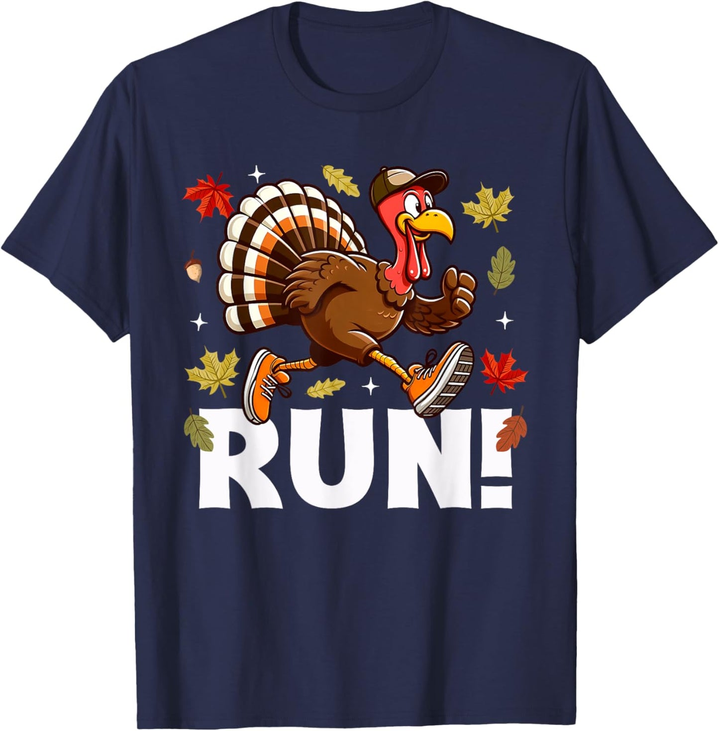 Turkey Run Costume Thanksgiving Running Turkey Trot T-Shirt - T-Shirt | Navy