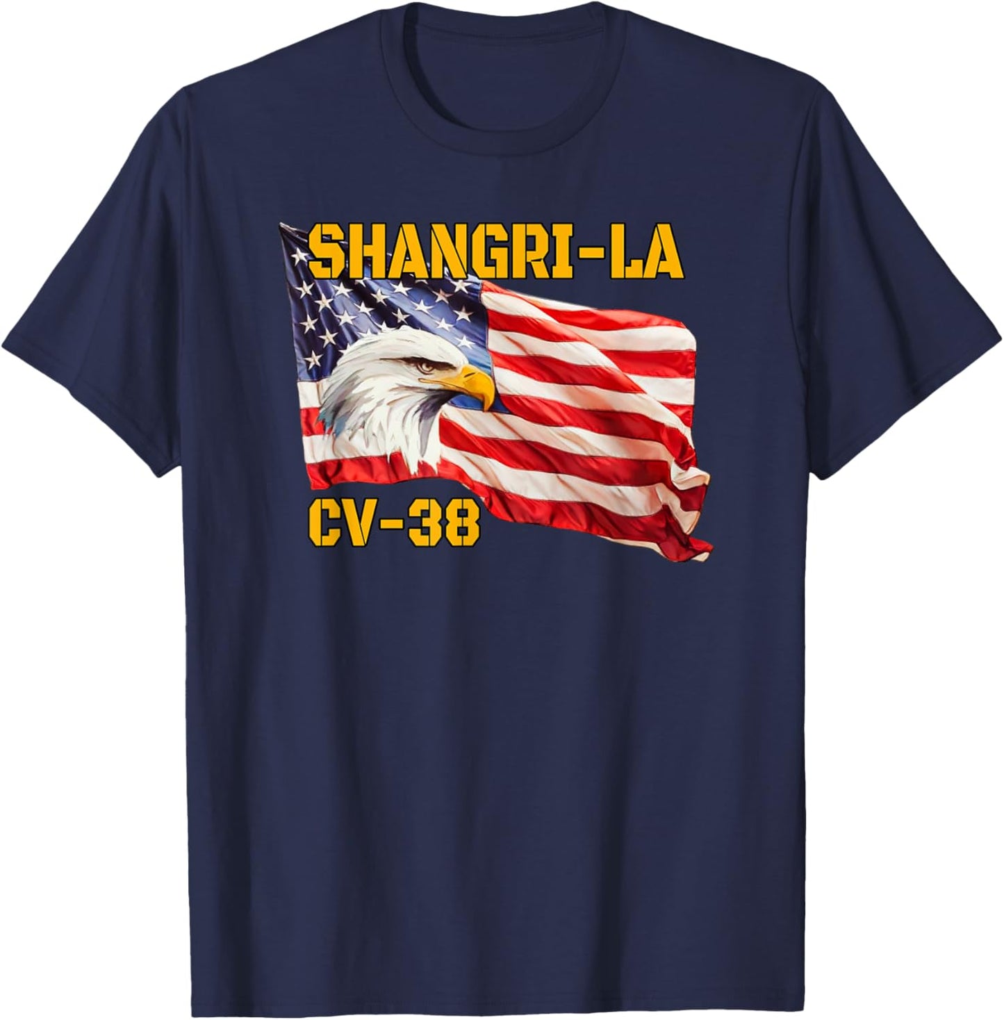 Warship Shangri-La CV-38 Aircraft Carrier Veterans Day Dad T-Shirt - T-Shirt | Navy