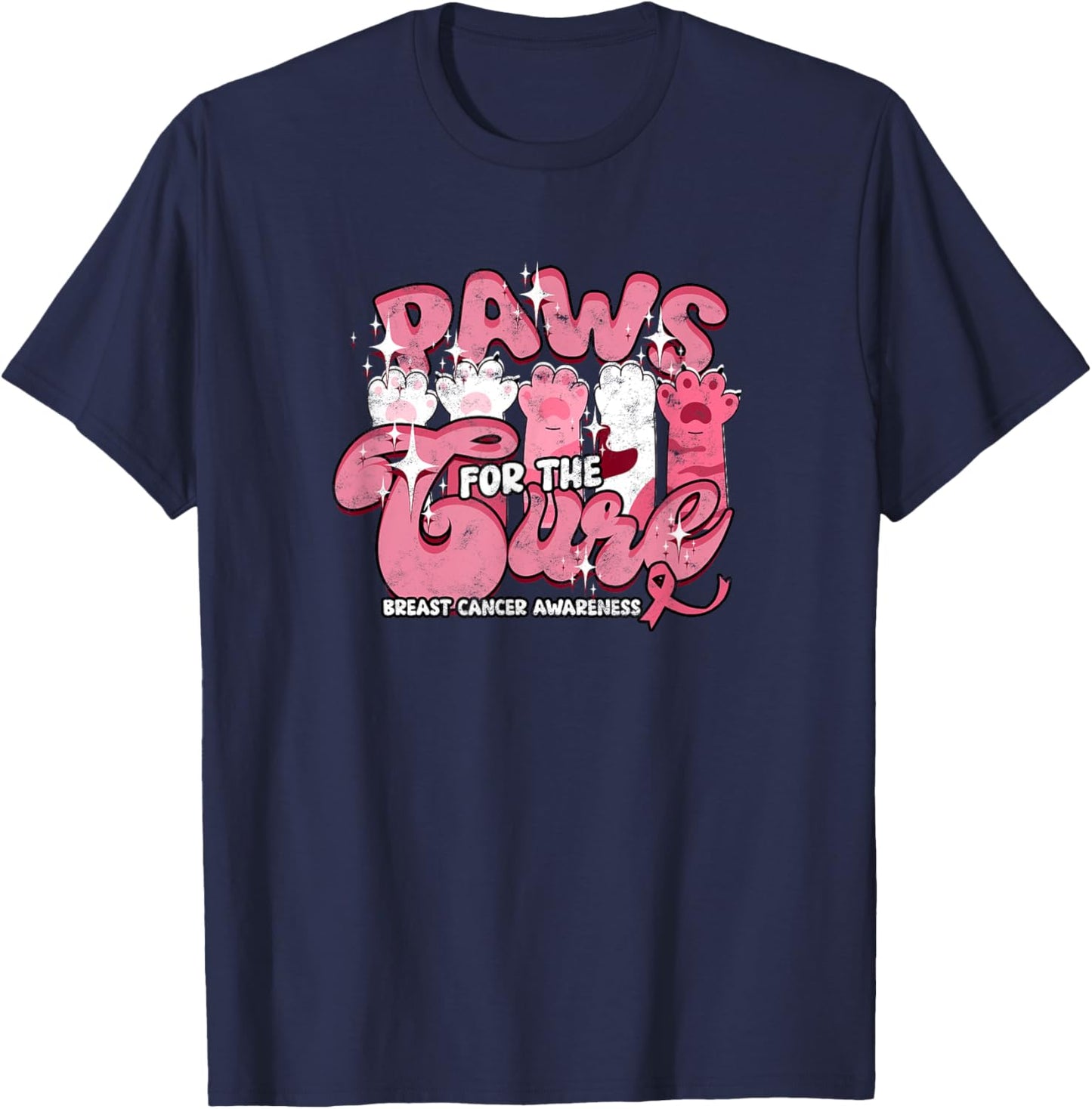 Paws for the Cure - Awareness T-Shirt - T-Shirt | Navy