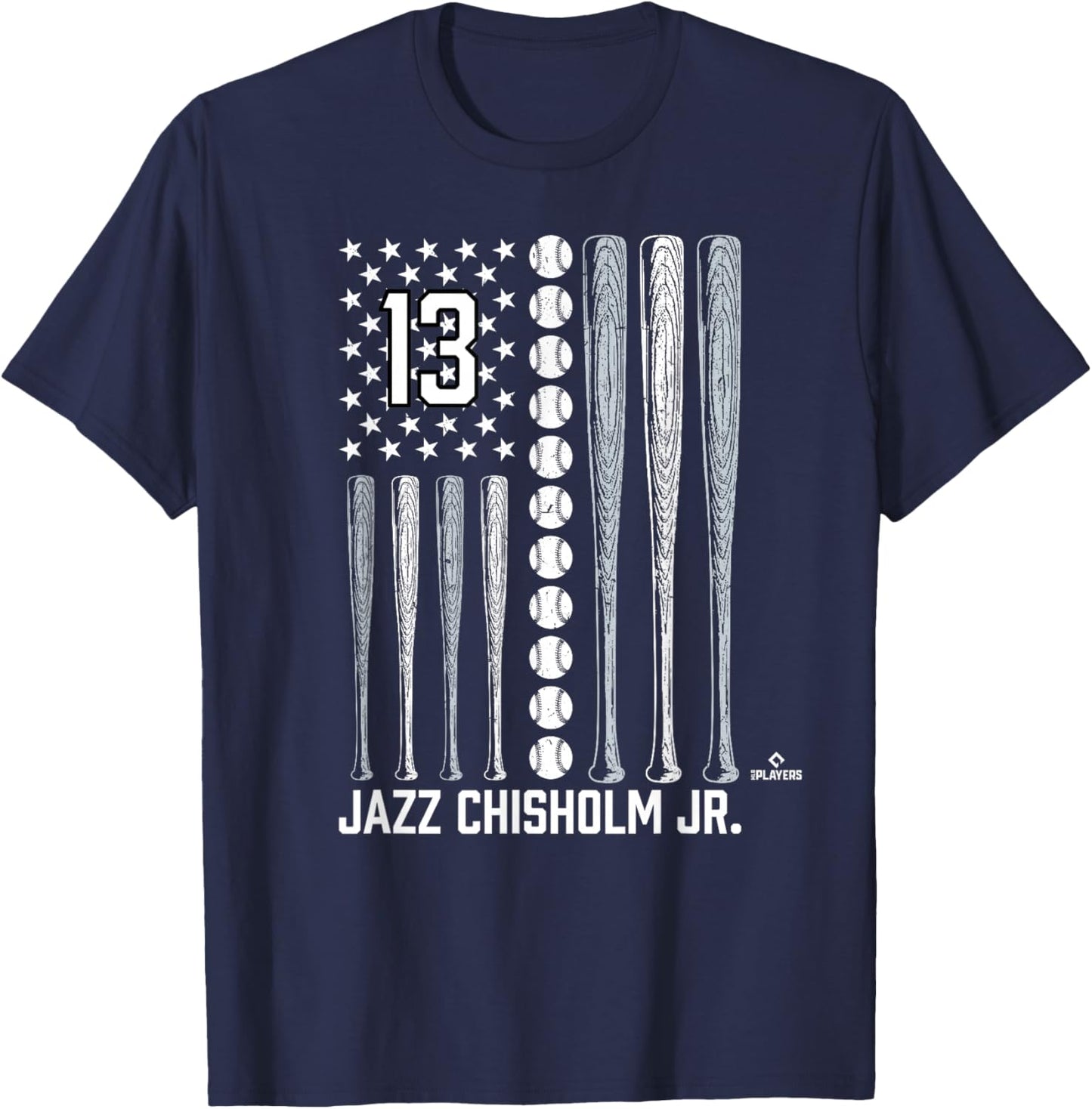 Baseball American Flag Jazz Chisholm Jr. New York Baseball T-Shirt - T-Shirt | Navy