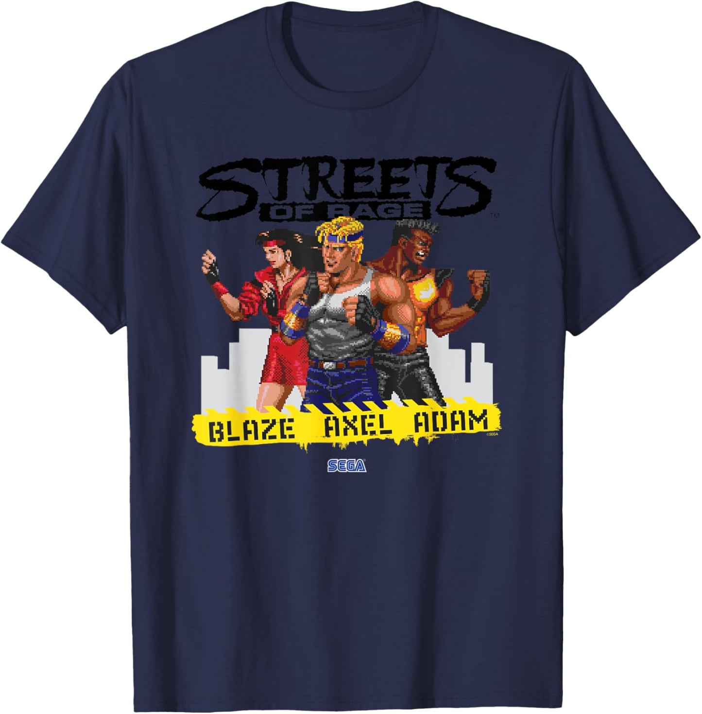 Streets of Rage "Blaze Axel Adam" SEGA Genesis video game T-Shirt - T-Shirt | Navy