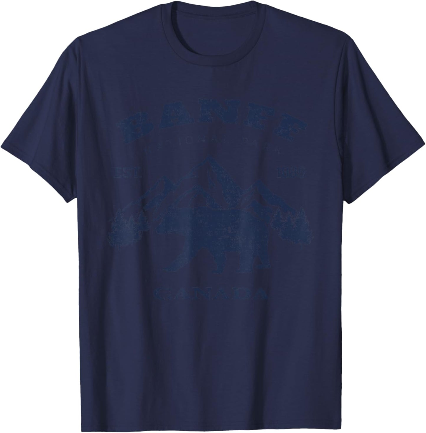 Vintage Banff National Park Canada Souvenir Hiking Camping T-Shirt - T-Shirt | Navy