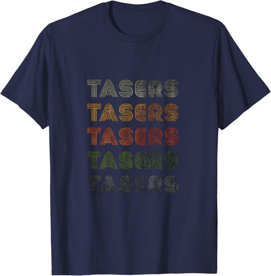 Love Heart Tasers Grunge Vintage Style Black Tasers T-Shirt - T-Shirt | Navy