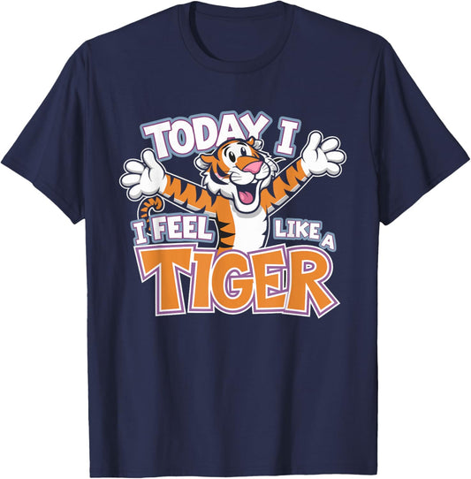 Today I feel like Tiger Design for Children | Kids Tiger T-Shirt - T-Shirt | Navy