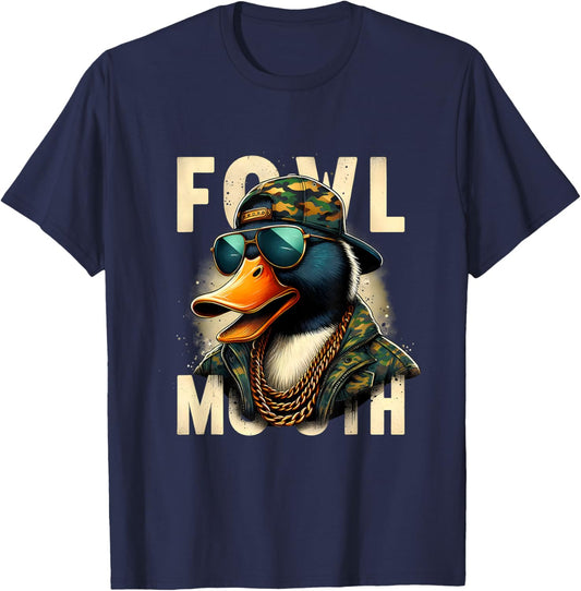 Hunter Fowl Mouth Duck Hunting Goose Hunt Funny Duck T-Shirt - T-Shirt | Navy