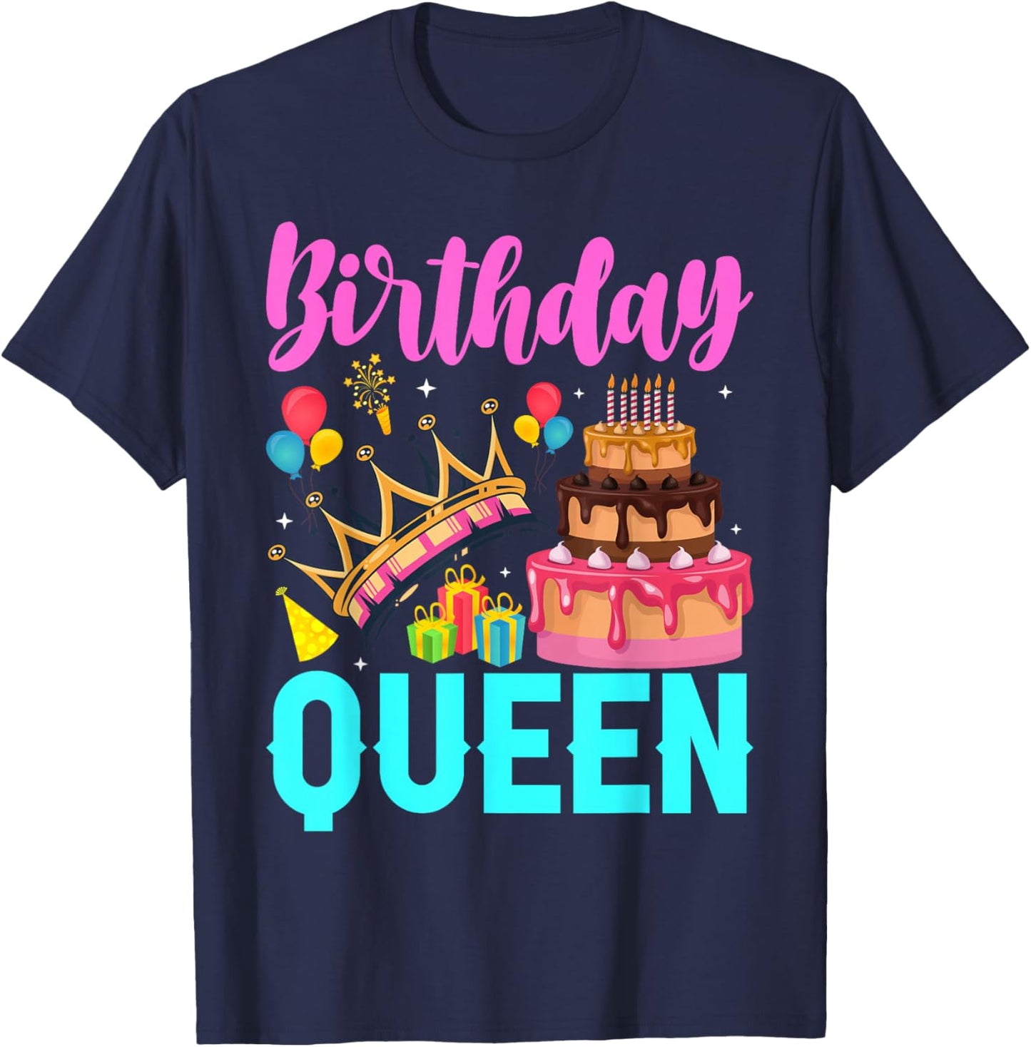 Birthday Queen Birthday Women Birthday Girl Its My Birthday T-Shirt - T-Shirt | Navy