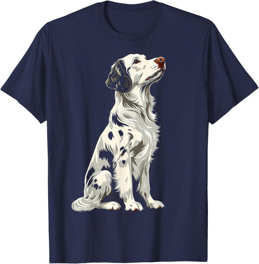 English Setter Dog Motif Pet Art English Setter T-Shirt - T-Shirt | Navy