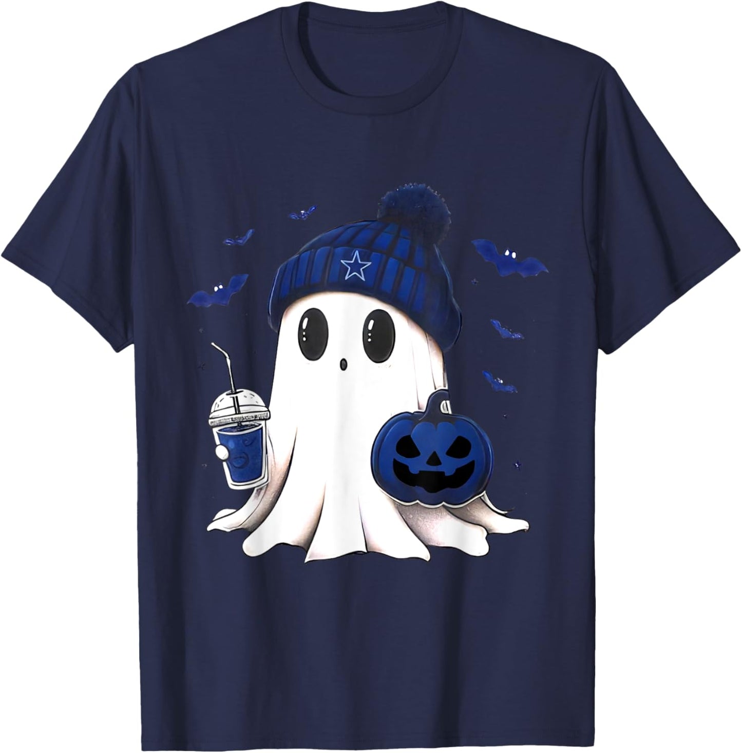 Vintage Dallas Ghost Halloween Men Kids T-Shirt - T-Shirt | Navy