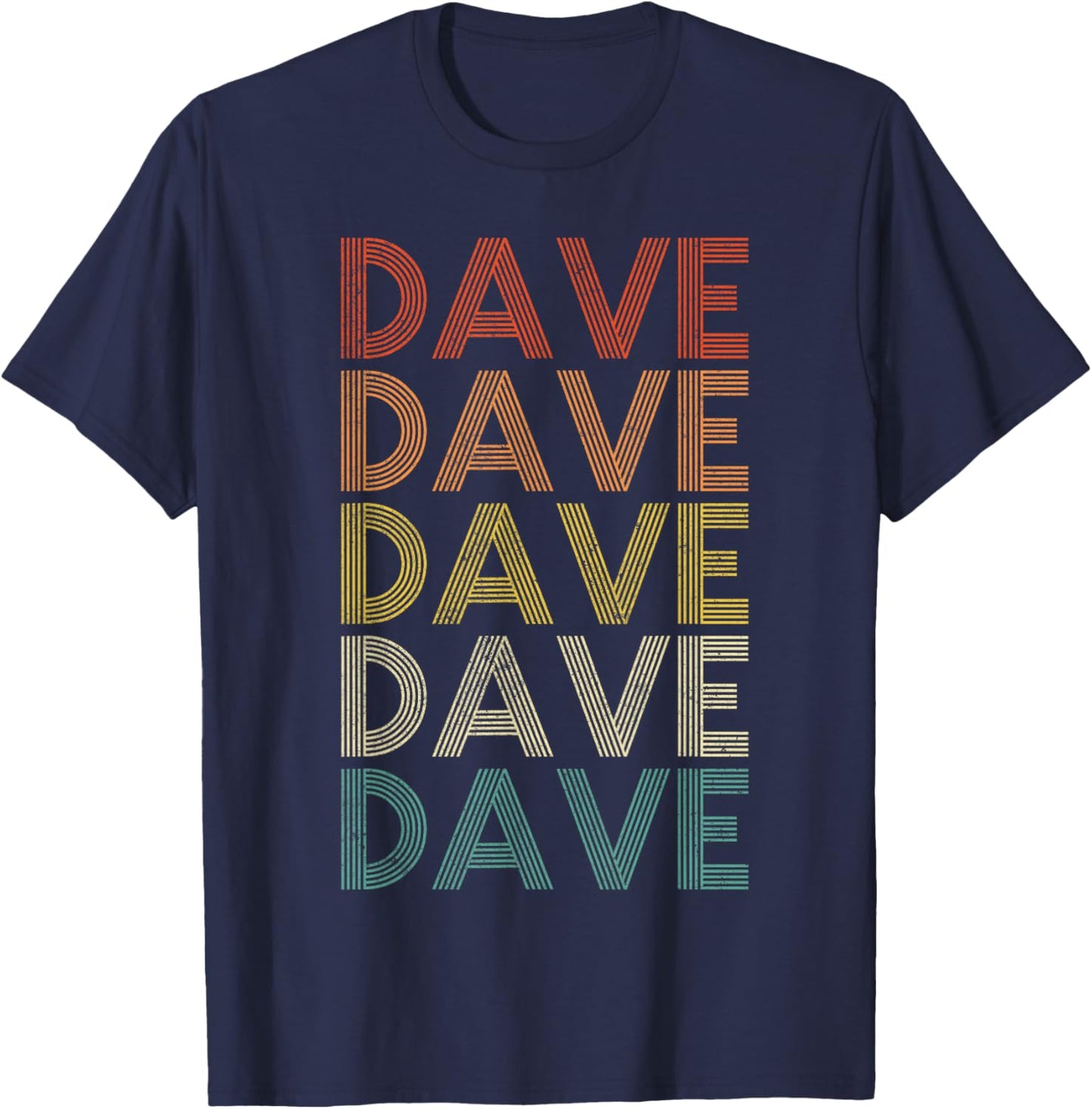 Dave Gifts Vintage Retro , Men's -Adults, Short Sleeve, Black, Small, , Retro, Classic Fit, Polyester 100% T-Shirt - T-Shirt | Navy