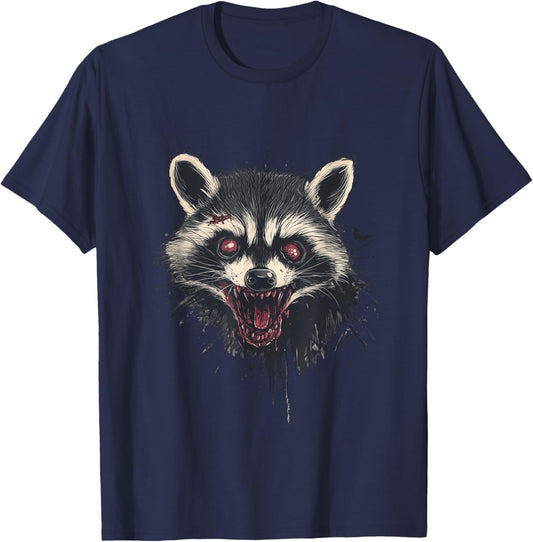 Pretend I'm a Raccoon Zombie Halloween 2024 Costume Scary T-Shirt - T-Shirt | Navy
