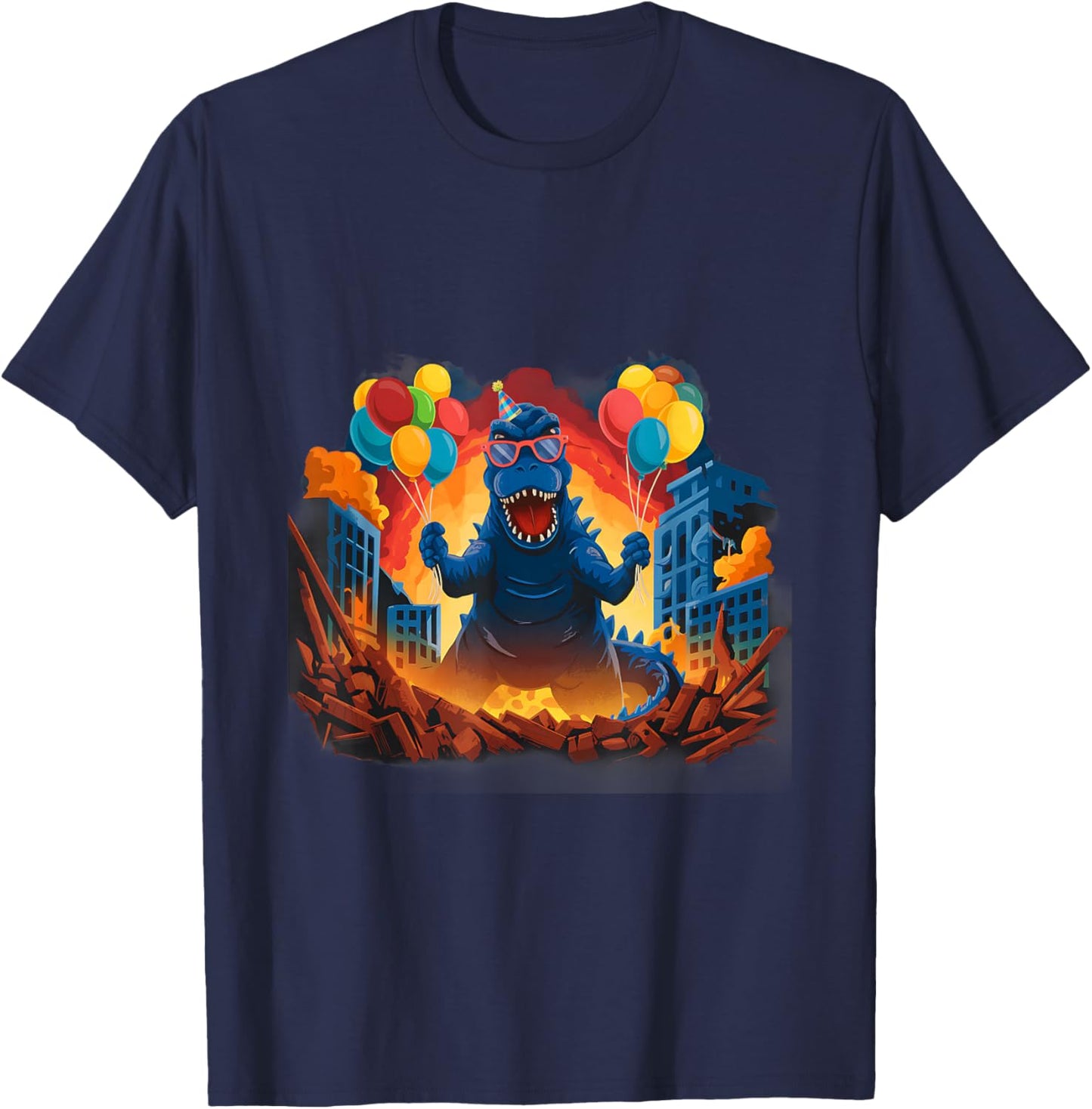 Kaiju Birthday Party Japan Monster Movie Bday Japanese T-Shirt - T-Shirt | Navy