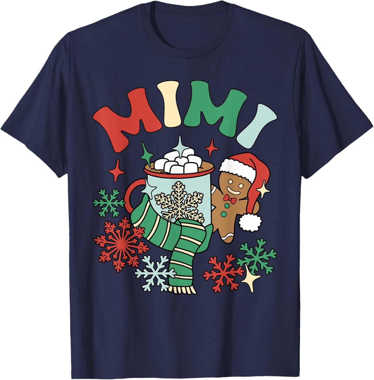 Mimi Hot Cocoa Gingerbread Matching Family Christmas T-Shirt - T-Shirt | Navy