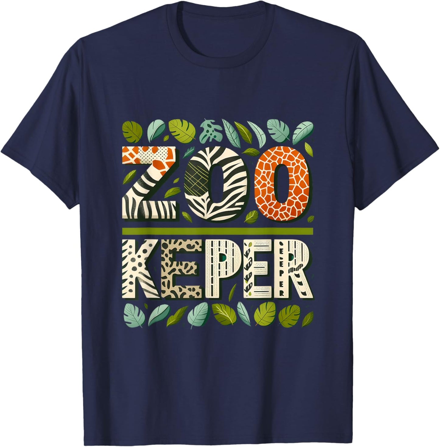 Zoo Keeper Costume Adult Halloween Party Safari Zookeeper T-Shirt - T-Shirt | Navy