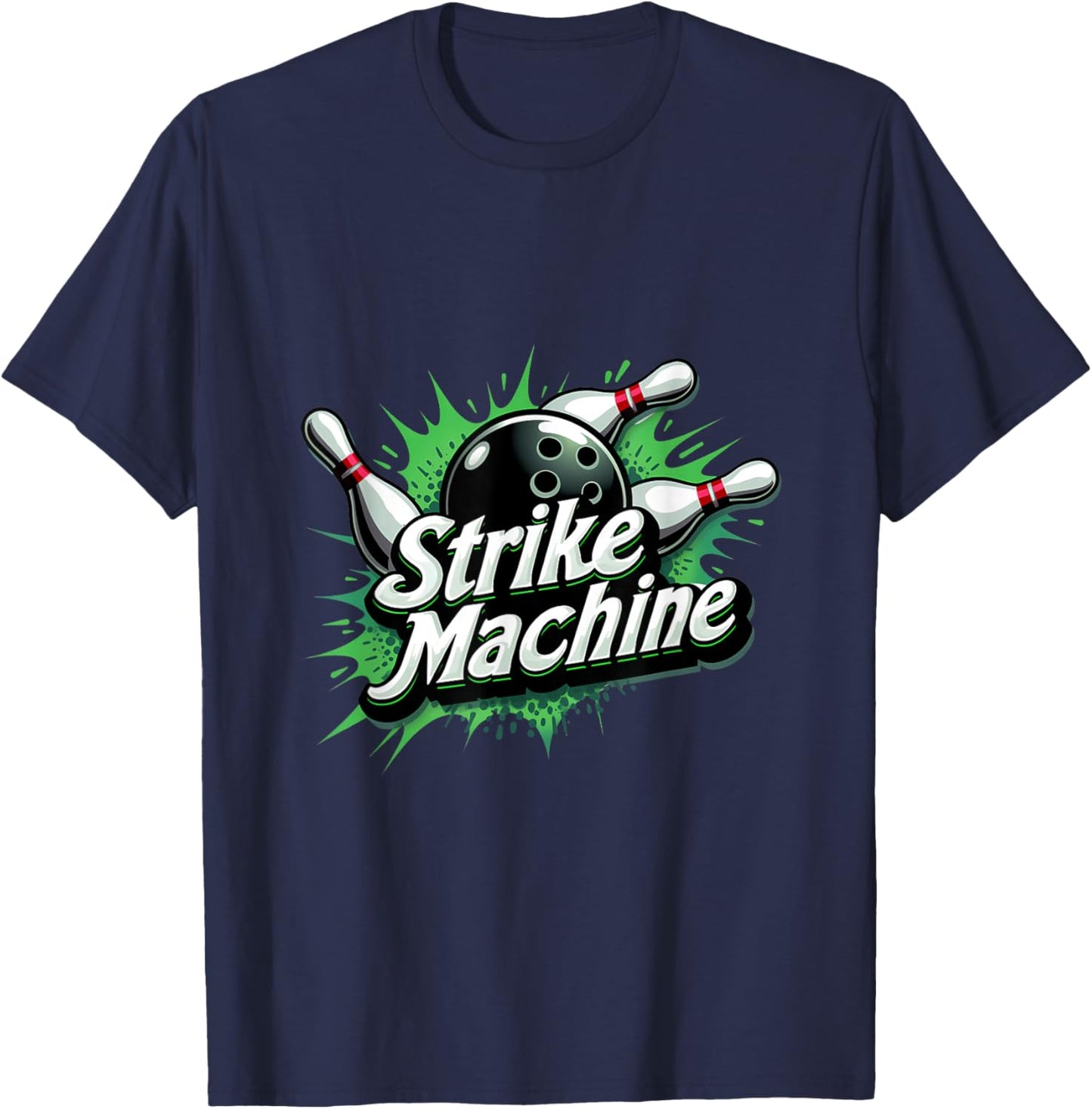 Strike Machine Bowling Alley Champion T-Shirt - T-Shirt | Navy