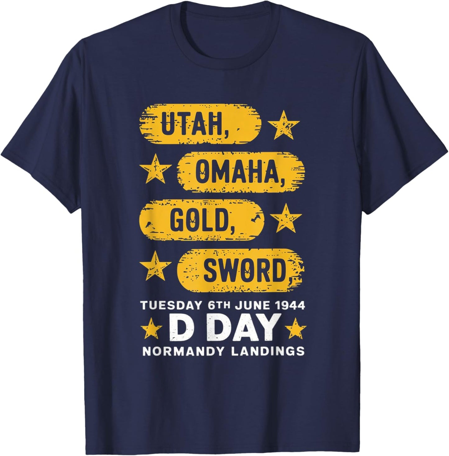 WW2 D Day Beaches World War 2 Army Hero Normandy Landings T-Shirt - T-Shirt | Navy