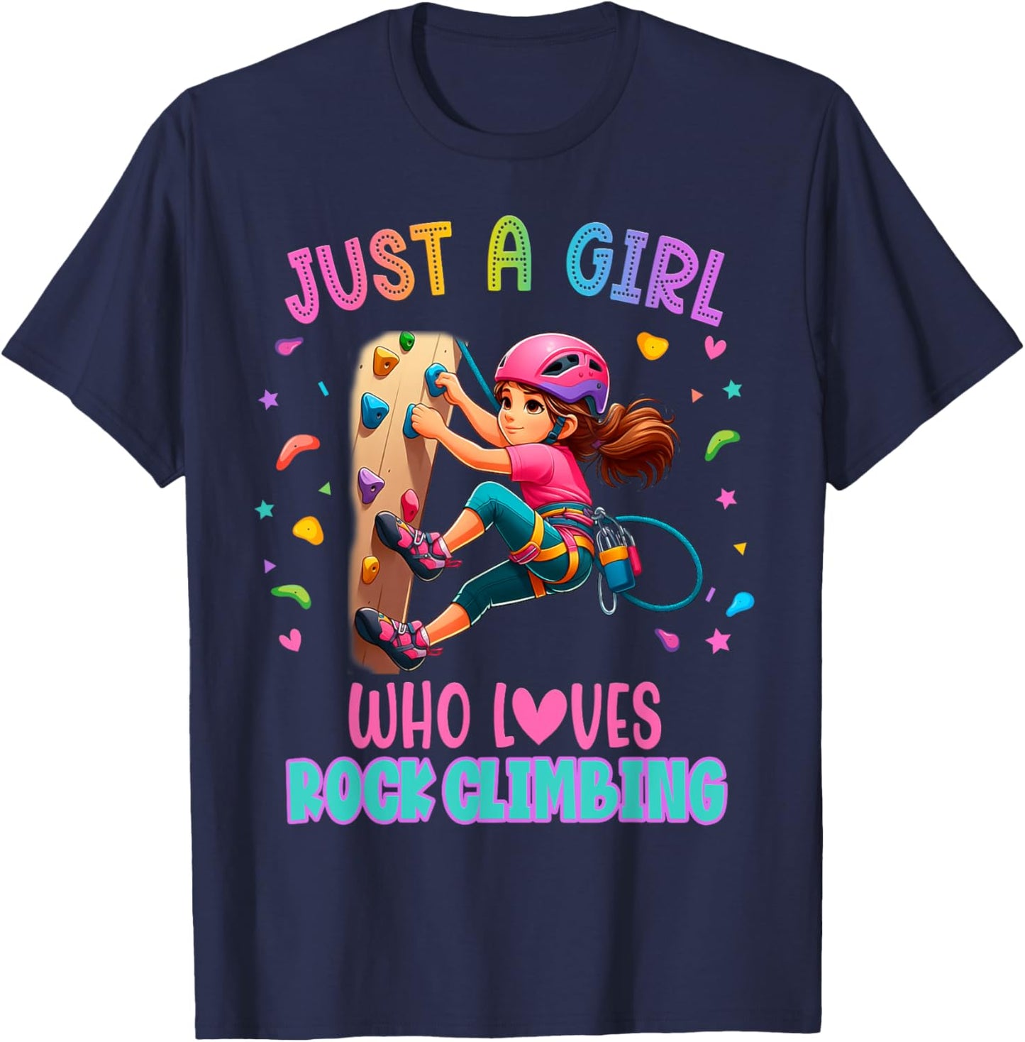Rock Climbing Birthday Girl Bouldering T-Shirt - T-Shirt | Navy