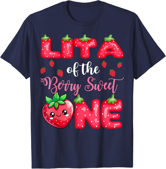 Lita Of The Berry Sweet One 1St Birthday Strawberry T-Shirt - T-Shirt | Navy