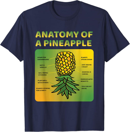 Anatomy Of A Pineapple Swinge Funny Pineapple Women T-Shirt - T-Shirt | Navy