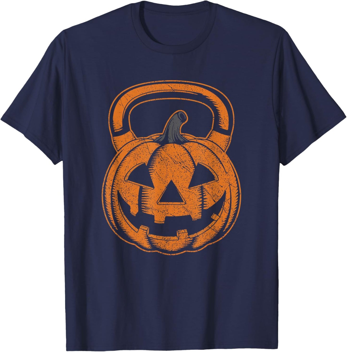 Halloween Kettlebell Pumpkin Easy Gym Workout Costume T-Shirt - T-Shirt | Navy