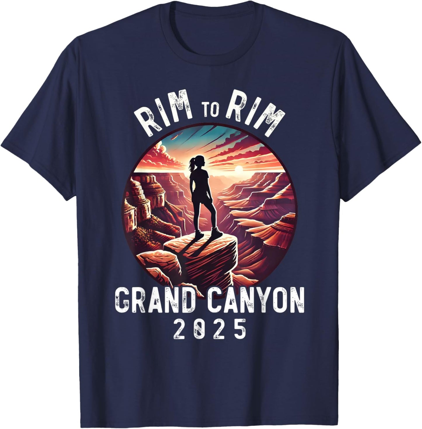 Rim - Rim Grand Canyon, I Hiked The Grand Canyon 2025, Women T-Shirt - T-Shirt | Navy