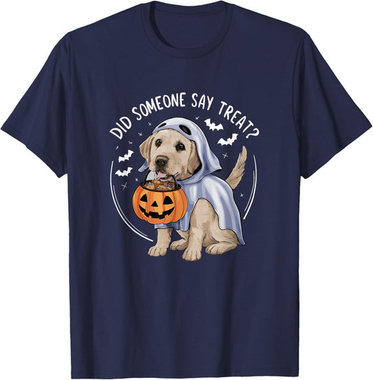Ghost Labrador Puppy Treats Halloween Labrador Dog Lover Women Kids T-Shirt - T-Shirt | Navy
