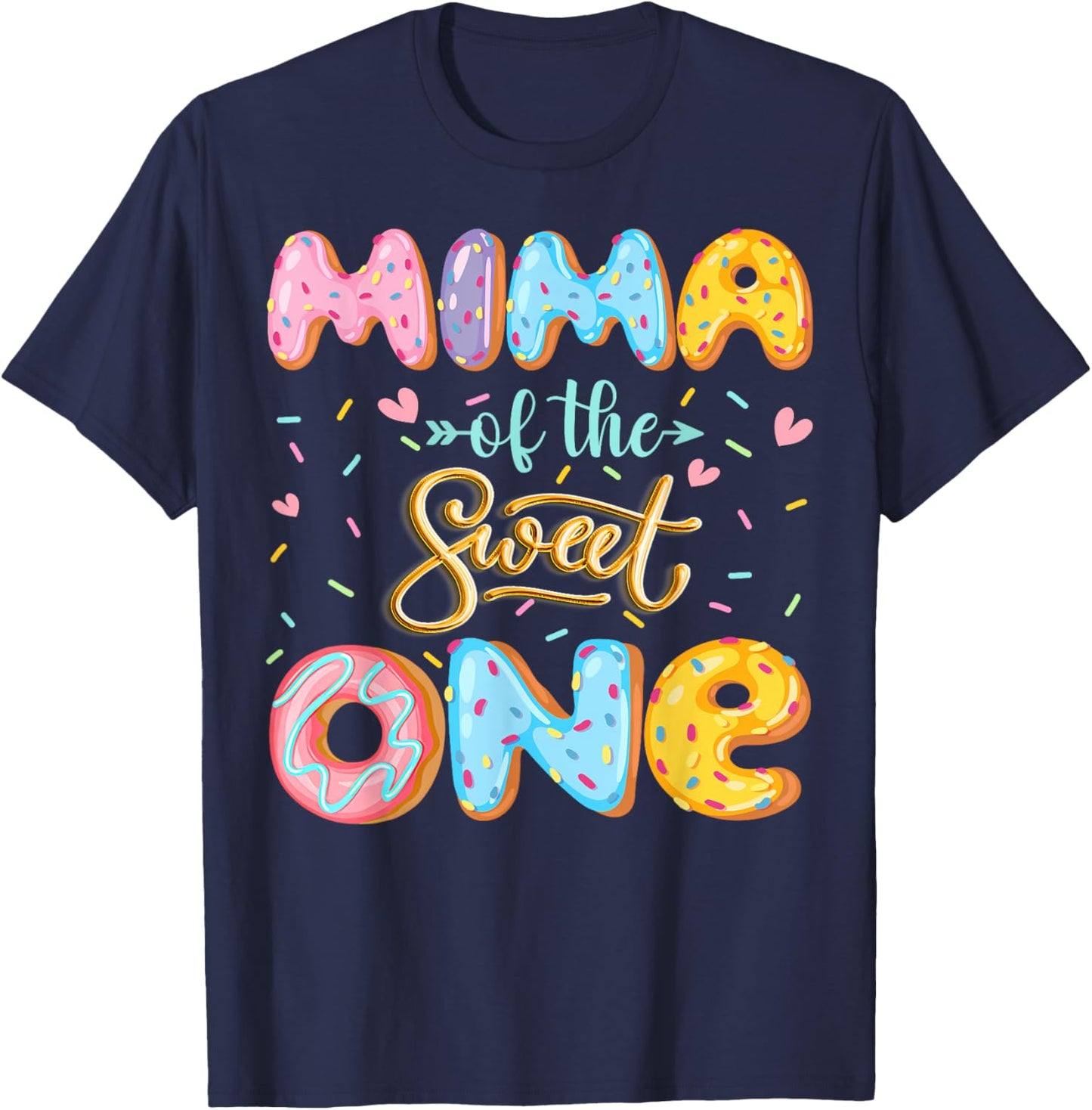 Mima Of The Sweet One 1St Birthday Girl Donut Lover T-Shirt - T-Shirt | Navy