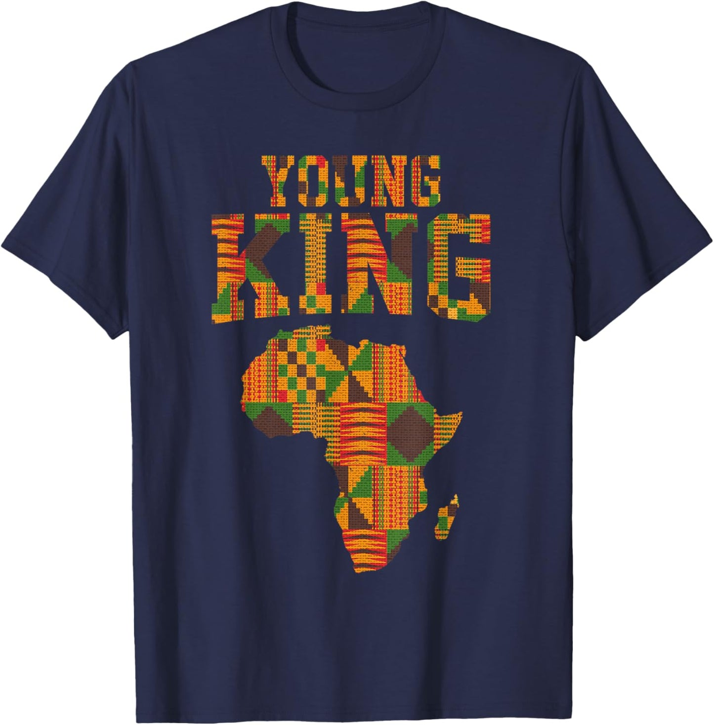 African King Art For Boys Toddlers Kente Cloth African Print T-Shirt - T-Shirt | Navy