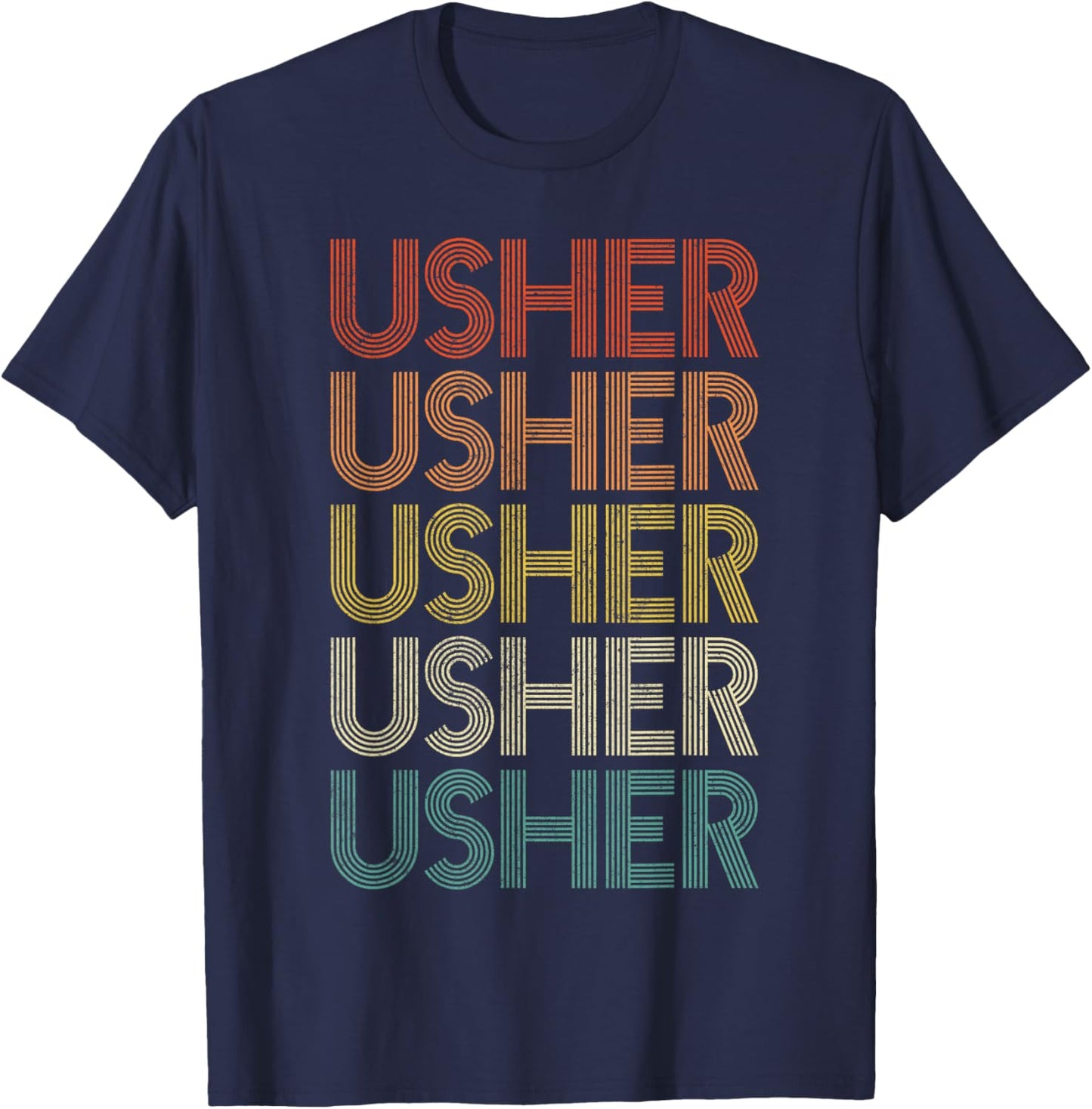 Usher Vintage Retro T-Shirt - T-Shirt | Navy