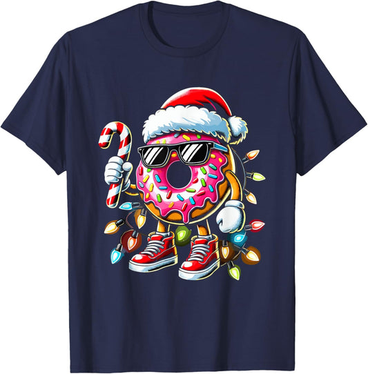 Donut Christmas Doughnut Xmas Women Kids T-Shirt - T-Shirt | Navy