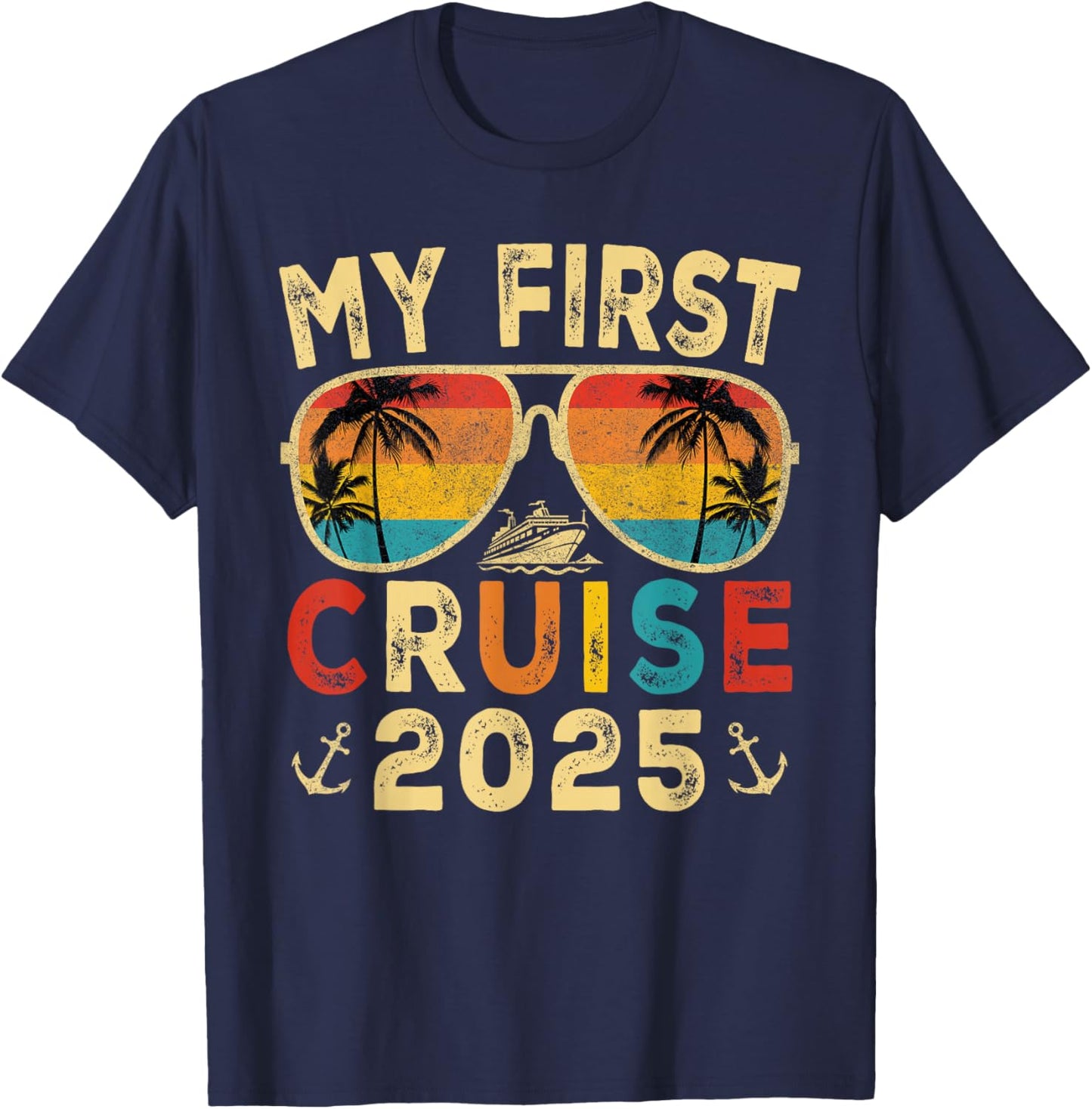 My First 2025 Cruise Trip Kids Vacation Matching Family Ship T-Shirt - T-Shirt | Navy