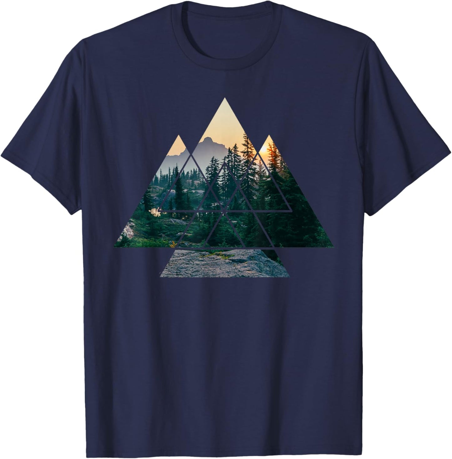 Forest Nature Square Protection Mountain Environment Tree T-Shirt - T-Shirt | Navy