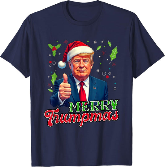 Merry Trumpmas Santa Trump Christmas T-Shirt - T-Shirt | Navy