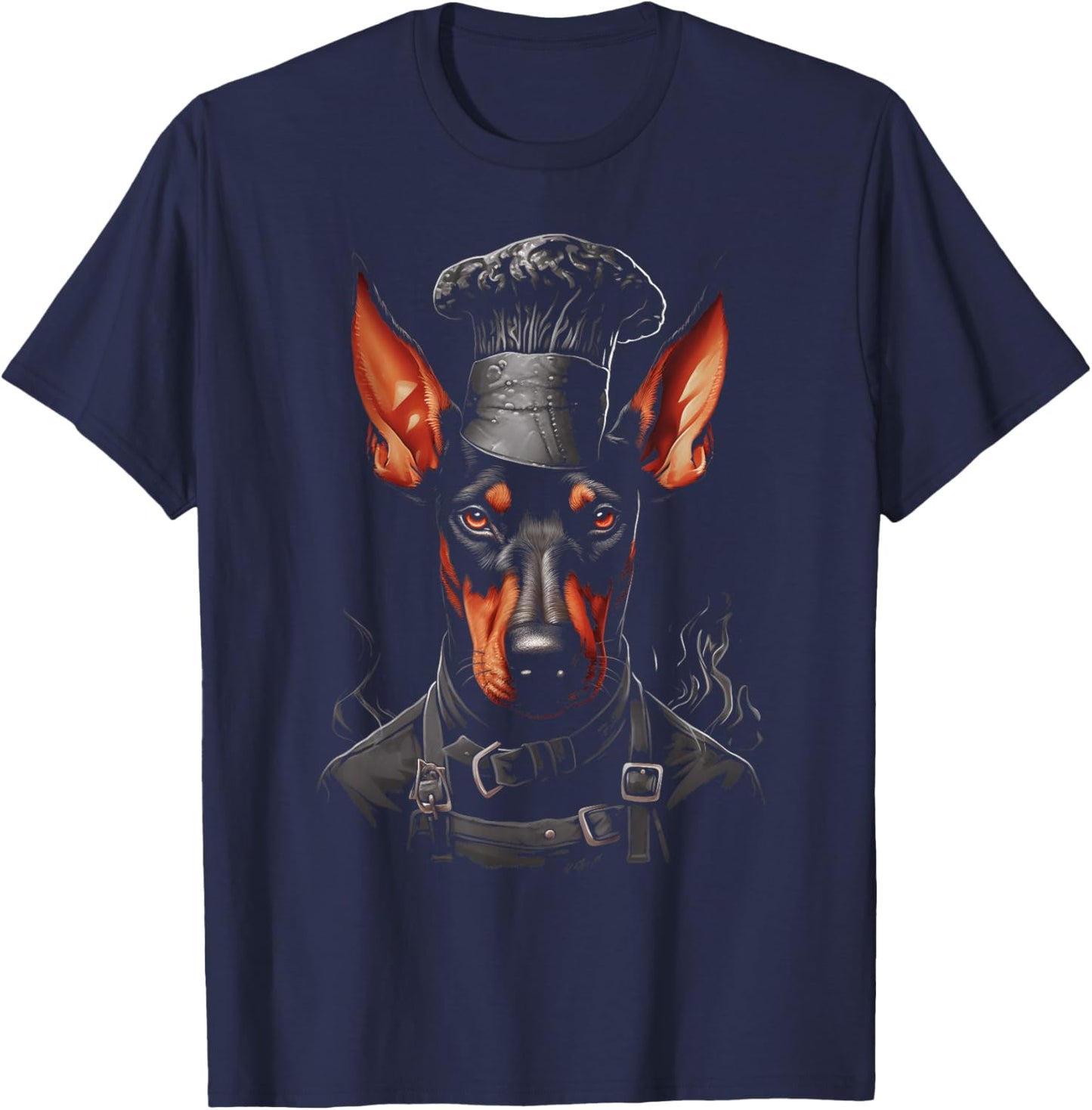 Doberman Pinscher Chef Dog Dad Cooking Baker Baking Cooker T-Shirt - T-Shirt | Navy