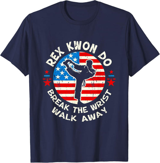 Rex Kwon Do American Flag Taekwondo Martial Art Sport T-Shirt - T-Shirt | Navy