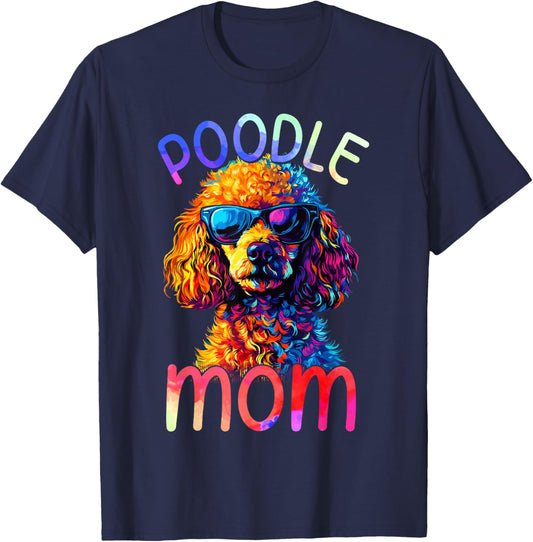 Toy Poodle Mom Colorful Pop Art Toy Poodle Dog T-Shirt - T-Shirt | Navy