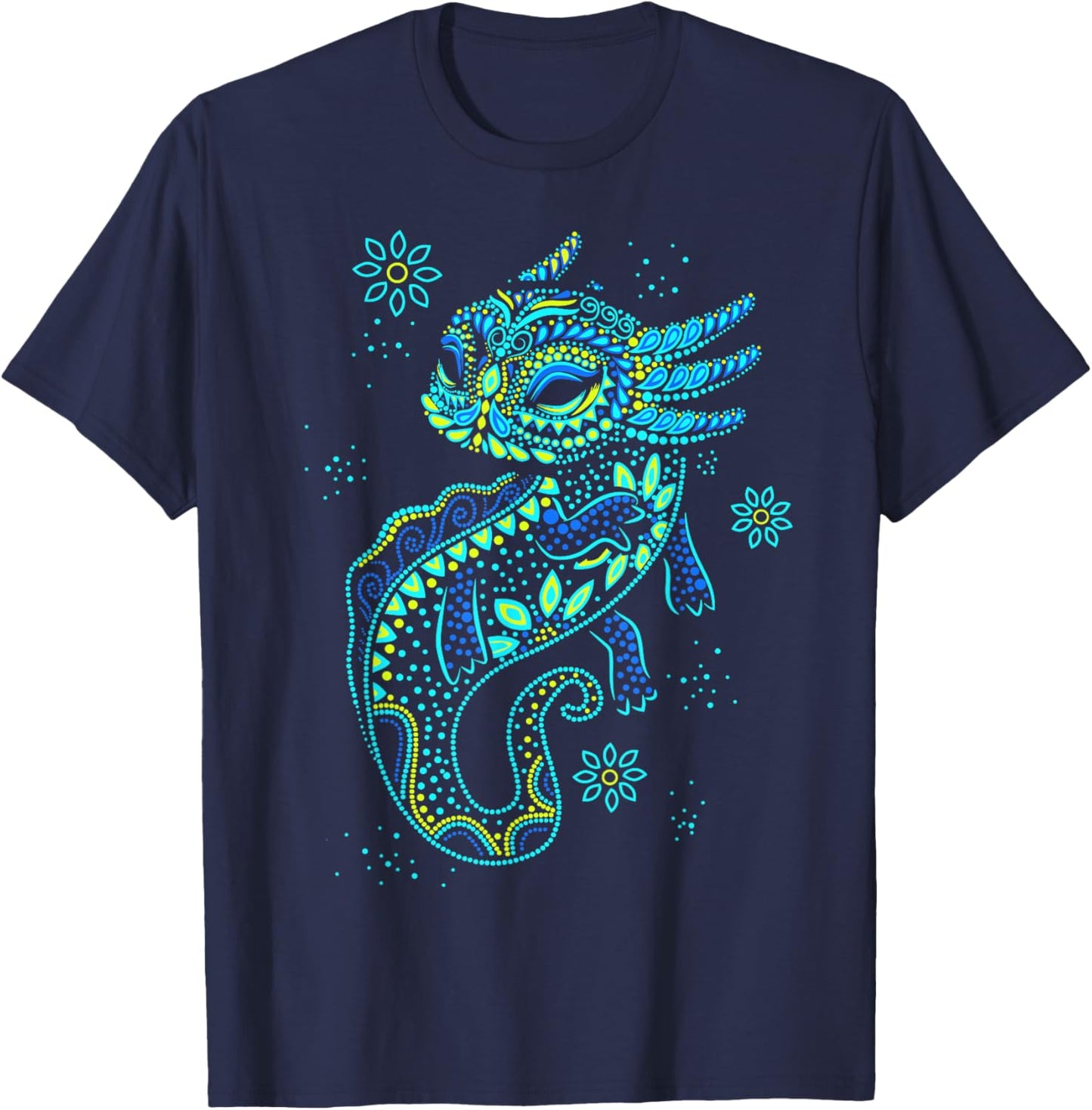 Axolotl Aztec Mexican Salamander Mexico T-Shirt - T-Shirt | Navy