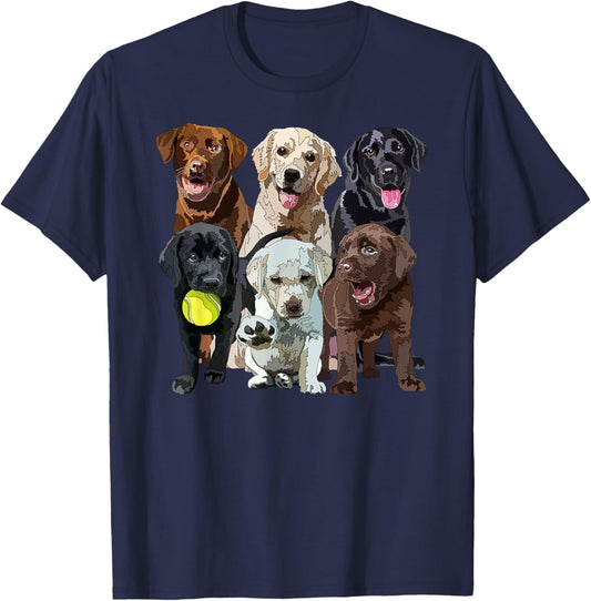 Labrador Retriever Lover Black Chocolate Yellow Lab Mom Dad T-Shirt - T-Shirt | Navy