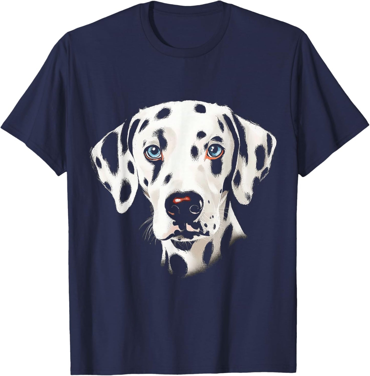 Dalmatian Dog Motif Pet Illustration Blue Eyes Dalmatian Women Kids T-Shirt - T-Shirt | Navy