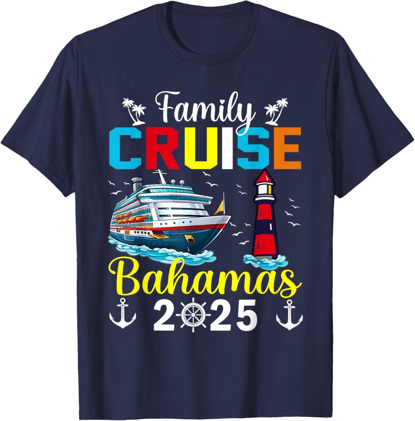 Bahamas Vacation Trip Matching Family Cruise Bahamas 2025 T-Shirt - T-Shirt | Navy