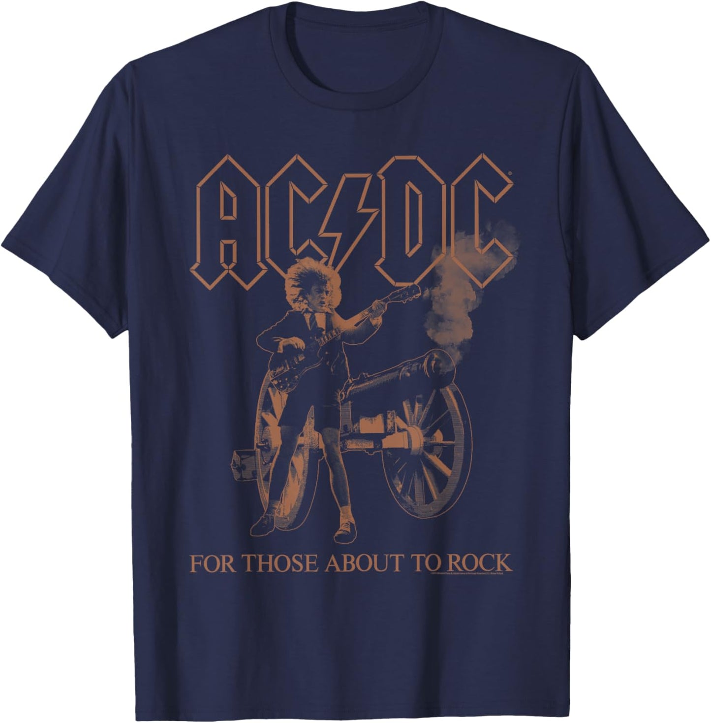 AC/DC For Those About To Rock Angus Photo by Michael Putland T-Shirt - T-Shirt | Navy