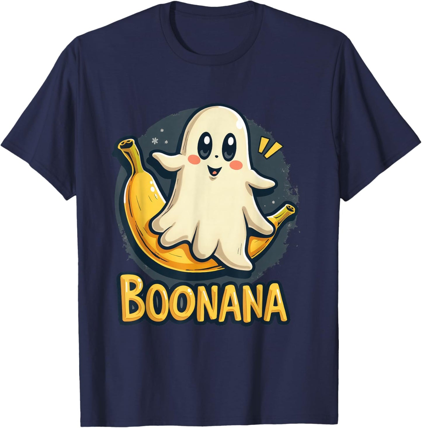 Boonana Halloween Cute Ghost Banana Fun Spooky Kawaii T-Shirt - T-Shirt | Navy