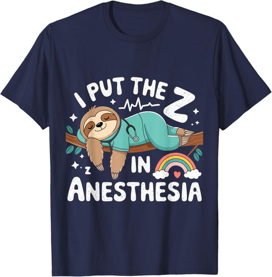 Funny I Put the Zz in Anesthesia Nurse Anesthesiologist T-Shirt - T-Shirt | Navy
