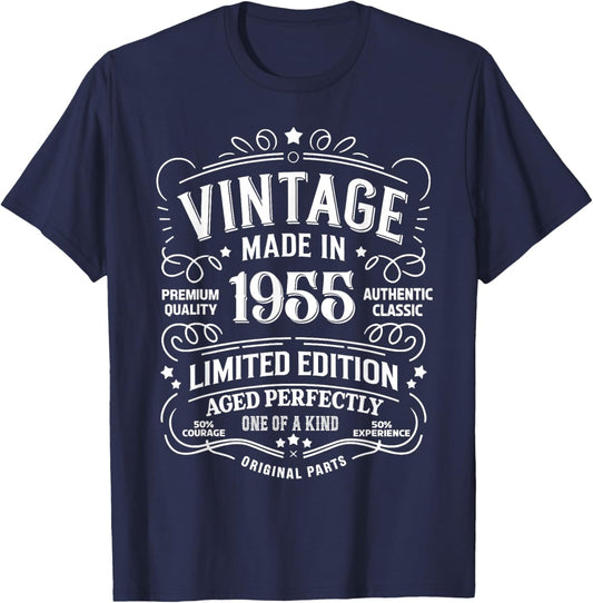 70th Birthday 1955 Birthday Gifts Women T-Shirt - T-Shirt | Navy