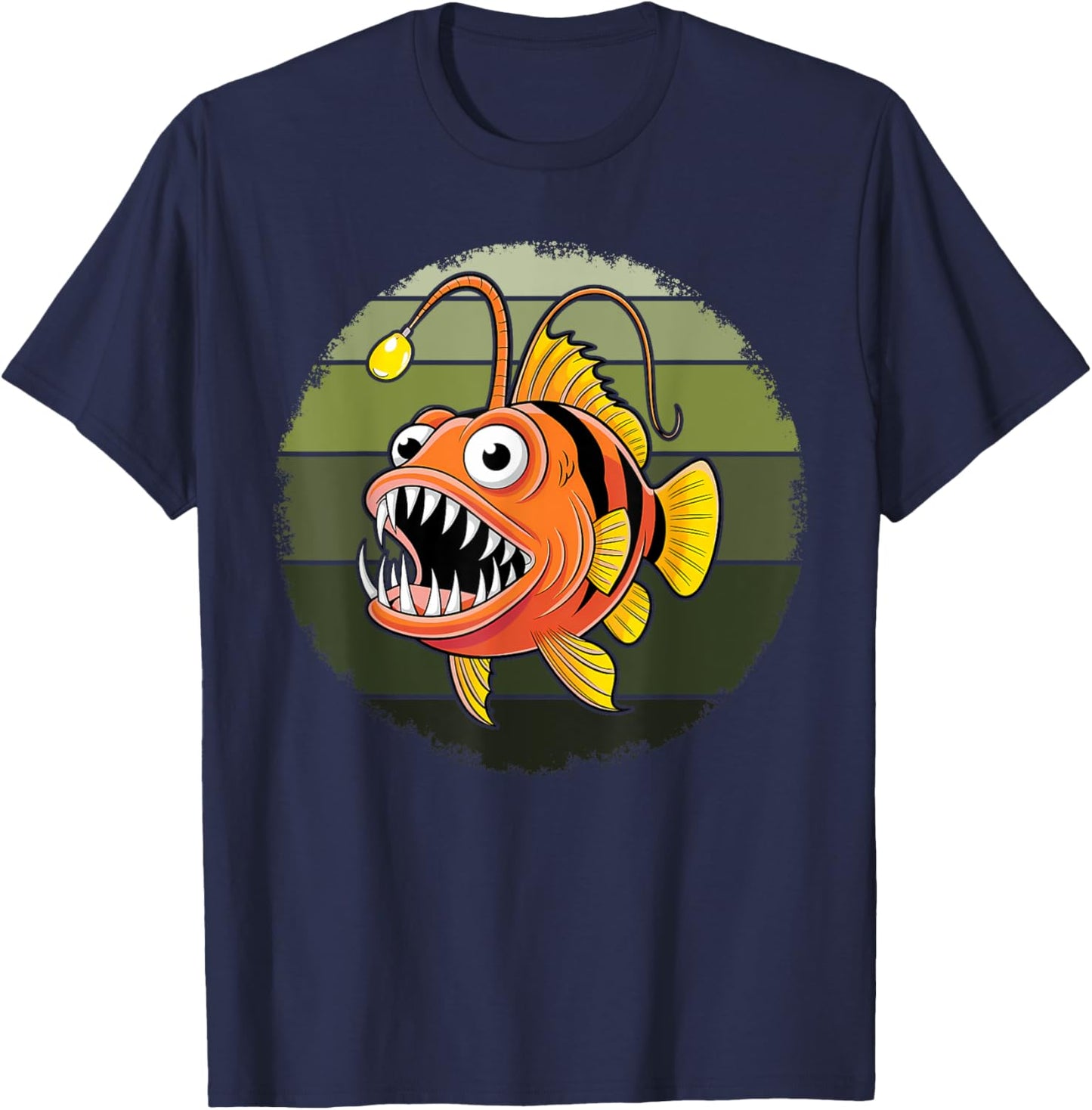 Anglerfish Deep Sea Creatures Angler Fish Sea Monster T-Shirt - T-Shirt | Navy