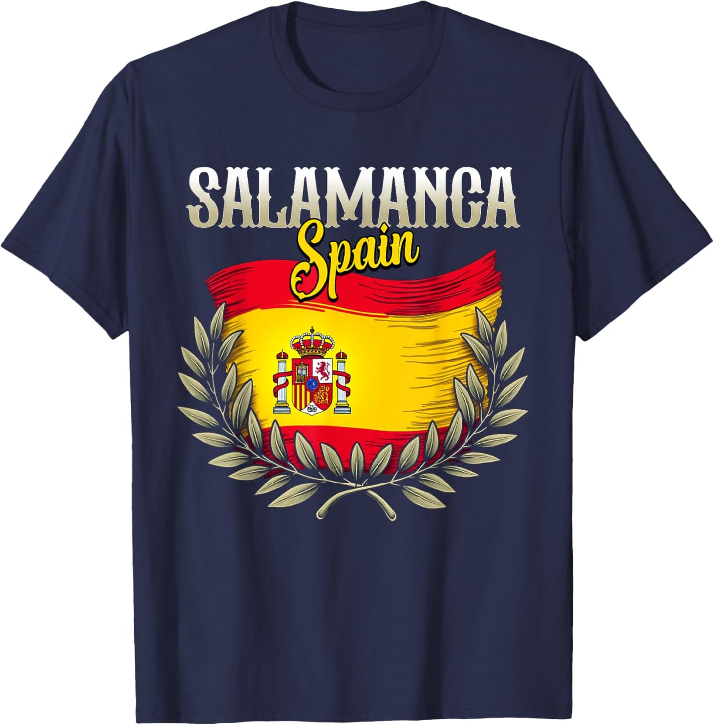 Salamanca Spain Flag Spanish City Salamanca Vacation Travel T-Shirt - T-Shirt | Navy
