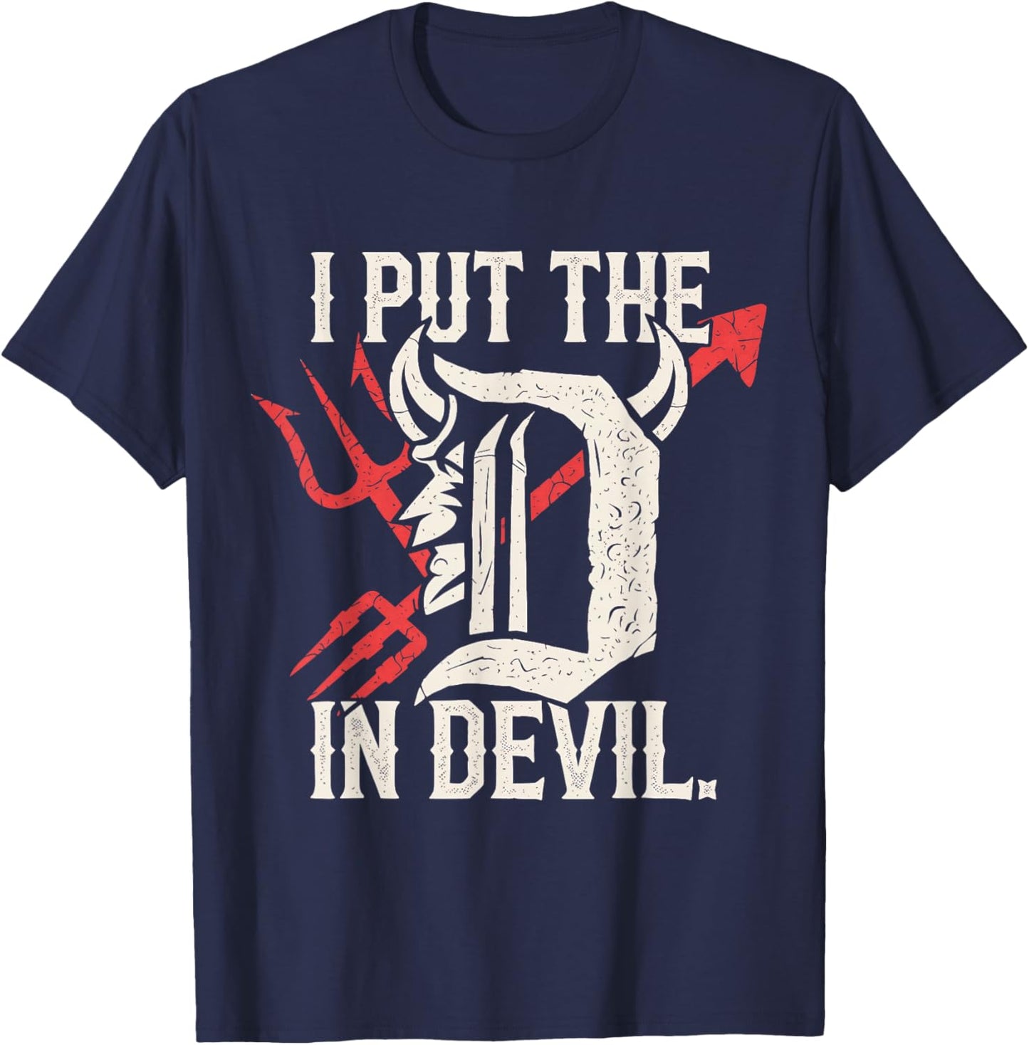 I Put The D in Devil Matching Couple Funny Halloween T-Shirt - T-Shirt | Navy