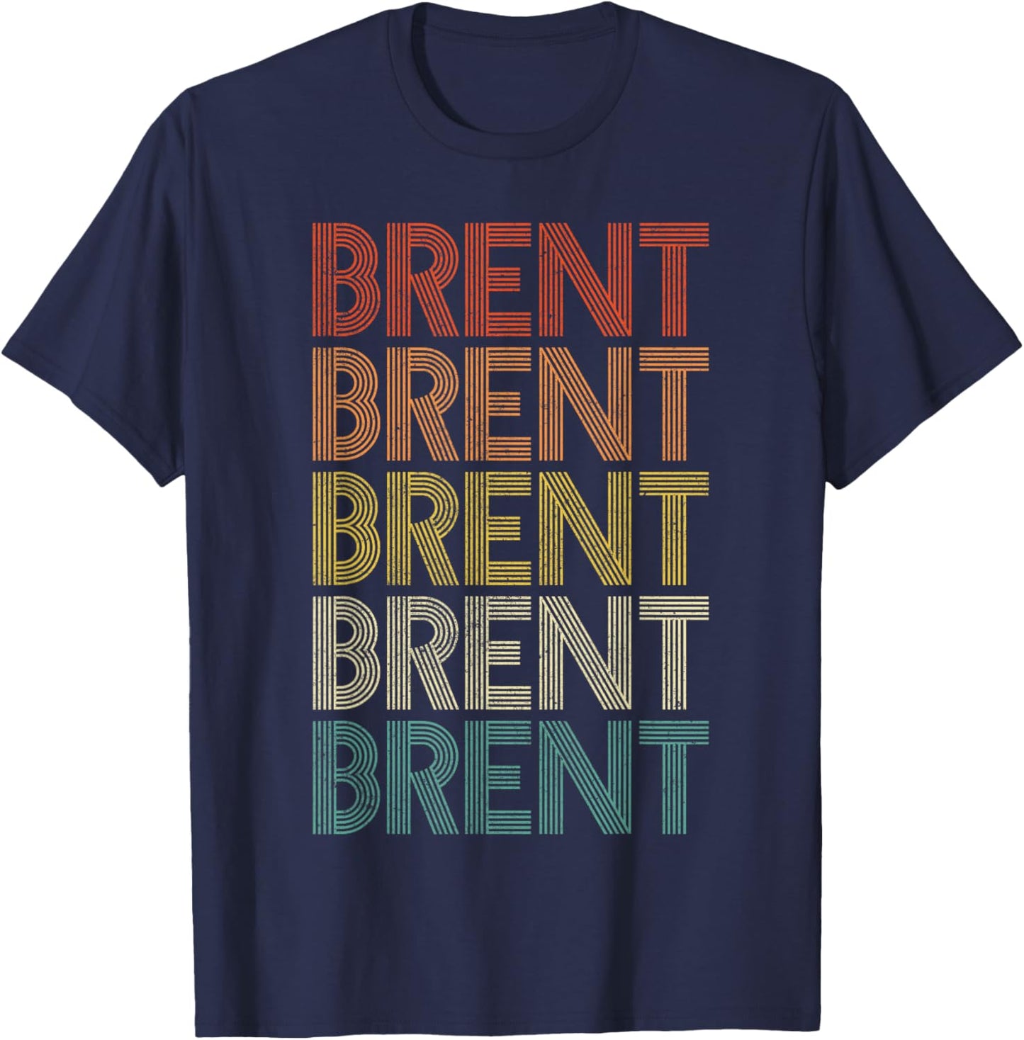 Brent Vintage Retro T-Shirt - T-Shirt | Navy
