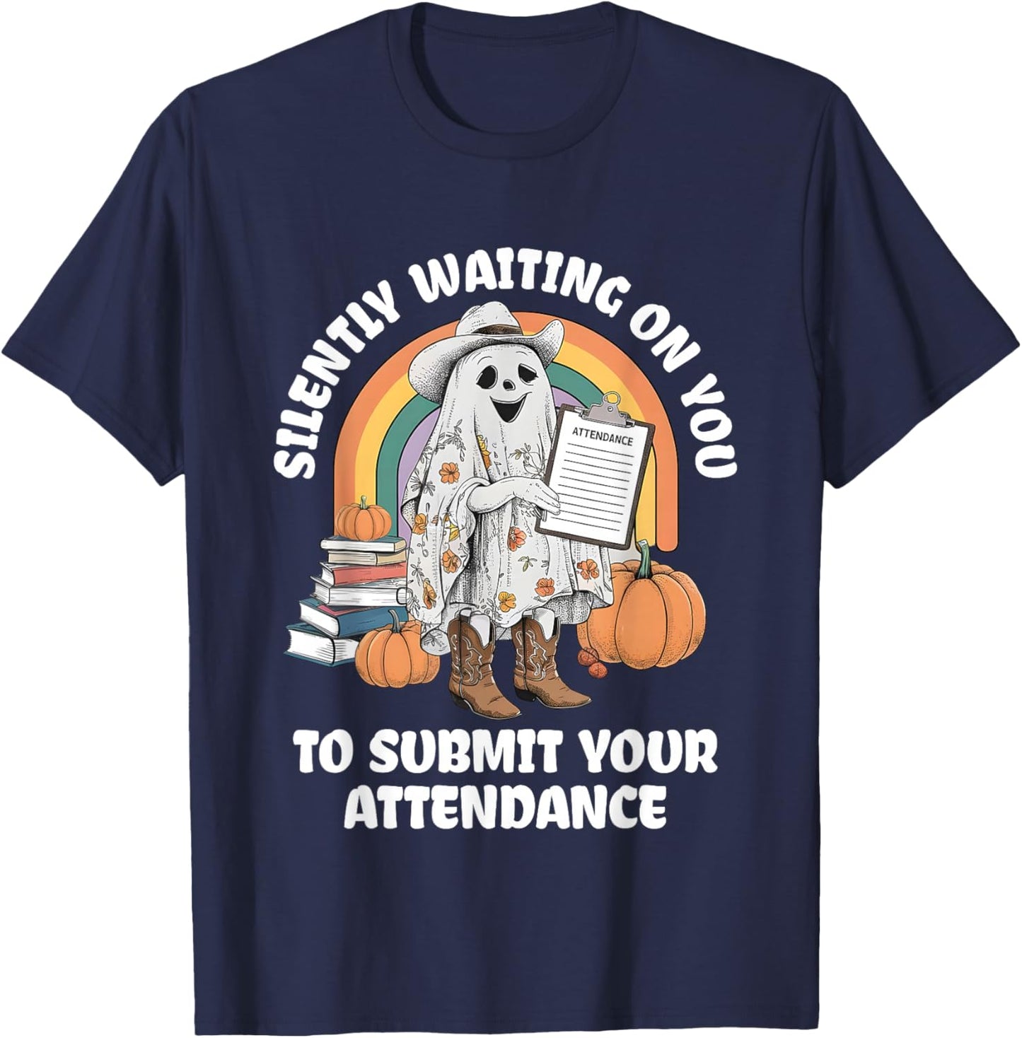 Silently Waiting On You To Submit Your Attendance Outfit T-Shirt - T-Shirt | Navy